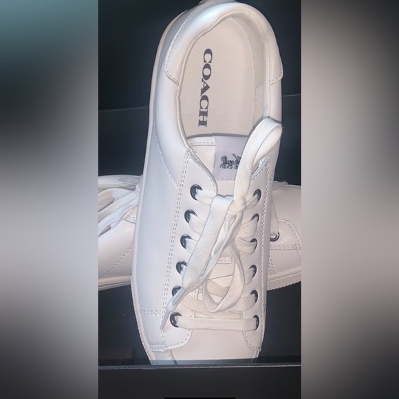 New Coach Porter Leather Fashion Sneaker Logo in Titanium White US 10 new in box - Picture 3 of 13